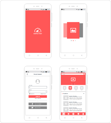 Android Wireframe Template